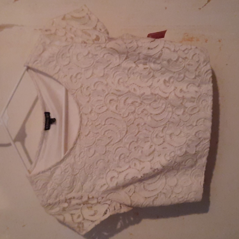 Express super cropped lace top size small
